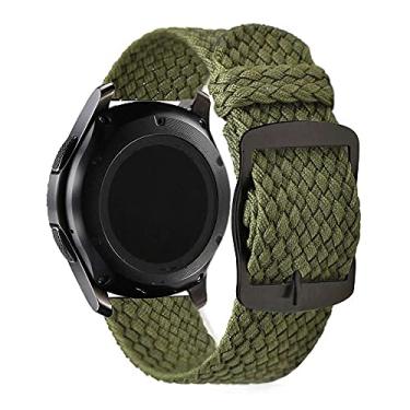 Imagem de Pulseira 22mm Nylon Militar Trançada LTimports, compativel com Galaxy Watch 3 45mm - Galaxy Watch 46mm Sm-R800 - Gear S3 Frontier - GTR 4/3/2 (Verde)