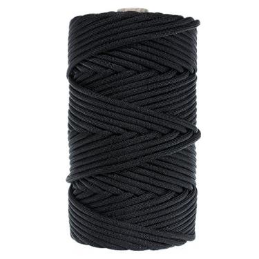 Imagem de Corda de paraquedas GOLBERG Tipo III ou Tipo IV Mil-C-5040H – Força de tração de 250 kg ou 185 kg – 100% Nylon Core e Shell – 7 fios ou 11 fios – Cabo utilitário para acampamento, amarração, artesanato, Preto, (11 Strand - 750 lb) 200 Feet on a Tube