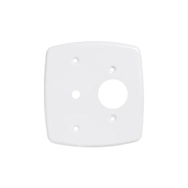 Imagem de Placa 4X4 Para Saída De Fio + Tomada Redonda - Cor Branca