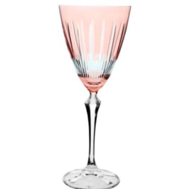 Imagem de Taça Cristal Lapidada Agua Vinho Rosa 250ml Bohemia
