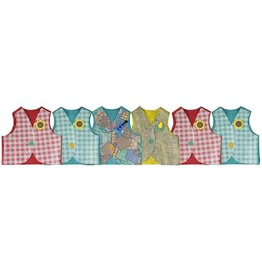 Imagem de Roupa Festa Junina Infantil Colete Xadrez Com Botão (Amarelo)