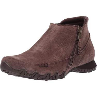 Imagem de Skechers Women's Bikers-ZIPPIEST-Moc-Toe Outside Zip Bootie Ankle Boot, Chocolate, 5 M US