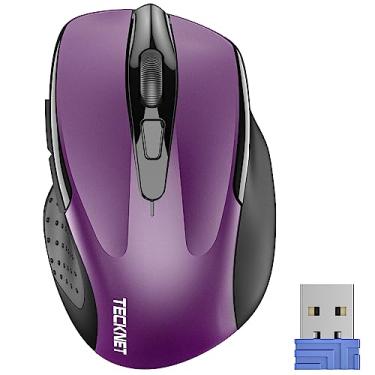 Imagem de TECKNET Mouse sem fio, mouse óptico ergonômico de 2,4 G, mouse de computador para laptop, PC, computador, Chromebook, notebook, 6 botões, vida útil da bateria de 24 meses, 2600 DPI, 5 níveis de ajuste