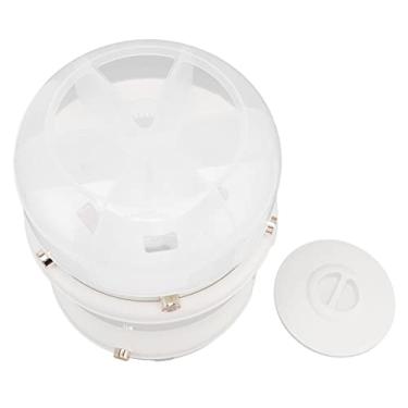 Imagem de Recipiente de Armazenamento de Grãos, Excelente Vedação, Dispensador de Arroz Giratório, Economia de Espaço, Capacidade de 9 Kg, 6 Grades para Cozinha Doméstica (Branco)