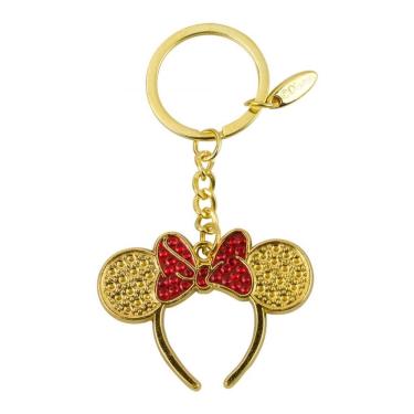 Imagem de Chaveiro Chaveirinho Metal Tiara Laço Minnie Mouse Dourado