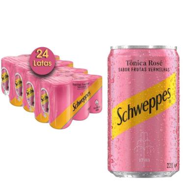 Imagem de Tônica Schweppes Rose Frutas Vermelhas 220ml  24 Latas 