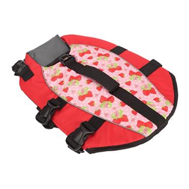 Imagem de Revestimento de Flutuação do Cão, Estofamento Grosso Ajustável da Veste de Vida do Cão Altamente Flutuante para o Desporto de Barco (M)