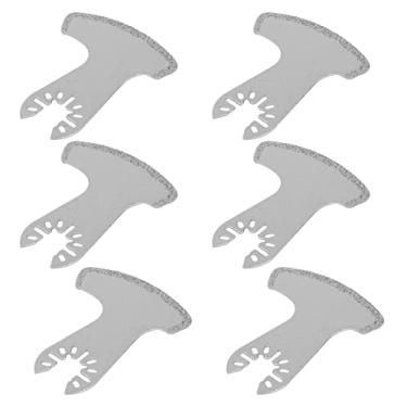 Imagem de Lâminas de Serra Oscilantes, Ferramenta Multiuso para 6 Peças, Acessórios de Máquina de Corte, Forma de Foice, Tipo Balanço, Diamante, Arruelas de Bloqueio