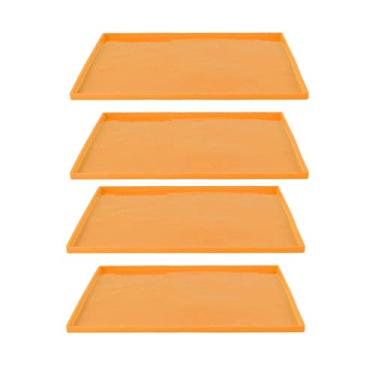 Imagem de 4 PCS Tapetes Desidratadores De Silicone Com Bandejas Desidratadoras Quadradas Antiaderentes, Evitam A Colagem De Bandejas Desidratadoras De Frutas Resistência A Altas Temperaturas (B)