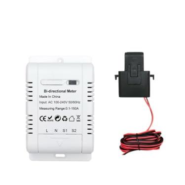 Imagem de ZigBee Medidor de energia bidirecional inteligente monofásico Sistema fotovoltaico solar Medidor de monitoramento de consumo de produção de energia Transformador Monitor de energia com 150A CT