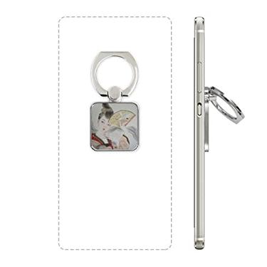 Imagem de Suporte de anel de celular quadrado com pintura chinesa dobrável para ventilador de beleza, suporte universal para presente