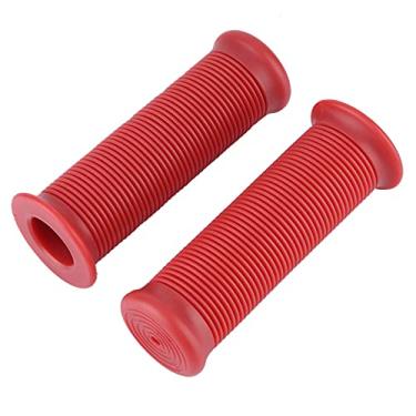 Imagem de Pegas de alça de bicicleta, 1 par de 25 mm/28 mm vintage para mota empunhadura de substituição para guidão de bicicleta de TPU (vermelho)