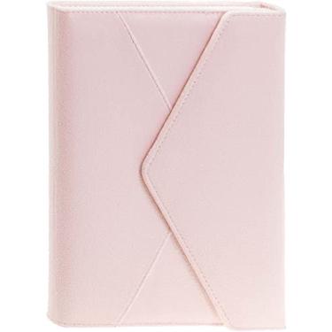 Imagem de WORLD TRAVELER Caderno de diário forrado Eccolo, capa dura de veludo, 256 páginas pautadas de papel colorido marfim sem ácido, fecho de aba magnética, 3 marcadores, tamanho 15 x 20, 15 x 20 rosa