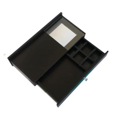 Imagem de Penteadeira Penélope para Maquiagem e Joias Suspensa com Gaveta e Tampo de Vidro 100% MDF… (Preto)