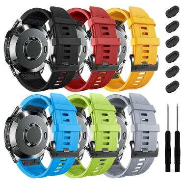 Imagem de ZPJPPLX Pulseira de silicone de ajuste rápido de 22 mm compatível com Garmin Fenix 8 AMOLED 47 mm/7 Pro/7/6 Pro/6/5 Plus/5, pulseiras esportivas de substituição para Fenix E/Forerunner
