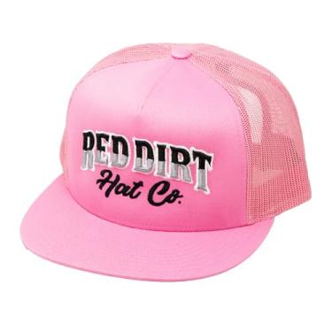 Imagem de Red Dirt Hat Company Boné snapback ajustável com 5 painéis (rosa - ponto direto), Rosa - Costura direta, Tamanho �nica