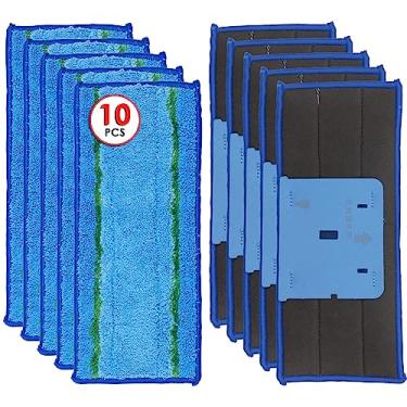Imagem de (Pacote com 10) Almofadas de esfregão Jet M6 compatíveis com iRobot Braava Jet M6 Ultimate Robot Mop, almofada de limpeza úmida M6 atualizada, almofadas de limpeza de microfibra laváveis