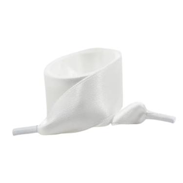 Imagem de 1Pair Satin Shoe Laces Flat Silk Ribbon Shoelaces Width Boots Sneakers Laces For Shoes Length (Color : White, Size : 100cm)