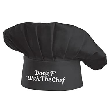 Imagem de Boné bordado engraçado Don't F com o chef chef adulto ajustável elástico padeiro cozinha cozinha chef boné presente mãe, pai, preto, Preto, Small-4X-Large