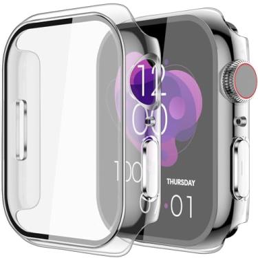 Imagem de idudu Capa rígida compatível com Apple Watch Series 7 8 41 mm [proteção total], protetor de tela integrado [sensível ao toque] Capa protetora fina de 41 mm, transparente
