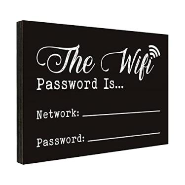 Imagem de Sinal de senha WiFi para casa, sinal de senha WiFi para casa, uso para escritório ou negócios, sinais de lembrete de aviso de porta da frente, negócios e restaurantes uso de decoração de parede 9 cm x 13 cm - PMA016