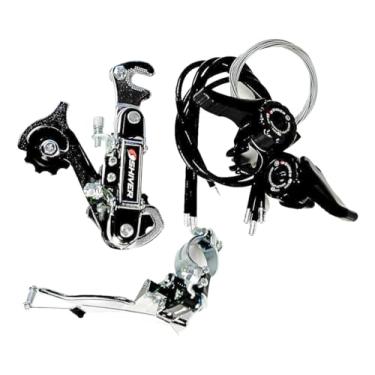 Imagem de Kit Relação 18 Marchas Câmbio Dianteiro Traseira Alavancas Bicicleta 18v 6v SHIVER