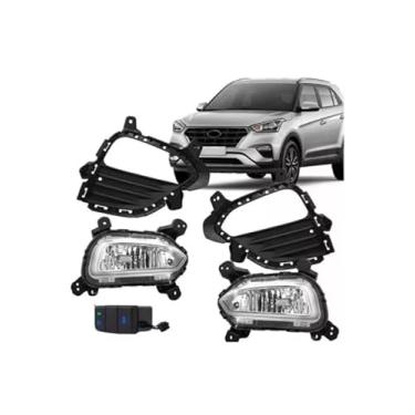 Imagem de Kit Farol Milha Creta 2017 18 19 20 2021 Sem Led Com Moldura