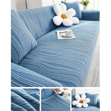 Imagem de Sofá Slipcover Spandex Non Slip Sofá Sofá Capa, Protetor De Móveis Lavável Com Espuma Fundo Elástico Para Crianças, Animais De Estimação (Adequado para 90-118 inch,Verde)