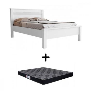 Imagem de Cama Com Colchão De Casal Barcelona Branco Conquista