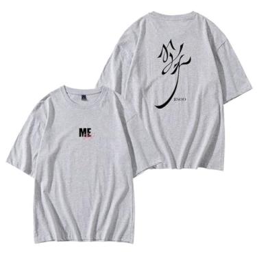 Imagem de Camiseta B-Link j-isoo Album ME K-pop Support Camiseta estampada gola redonda manga curta mercadoria para fãs camisetas, Cinza, XXG