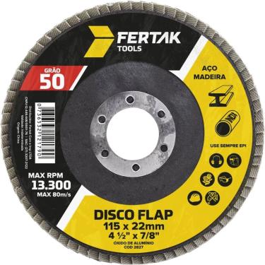 Imagem de Kit 10 Discos Flap 4.1/2" 115mm Grãos Abrasivos Ajustáveis Multiuso Fertak