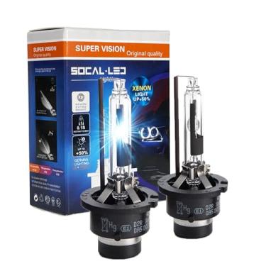 Imagem de SOCAL-LED 2x D2R HID Lâmpadas 35W AC OEM Xenon Farol Substituição Direta 10000K Azul profundo