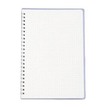 Imagem de Joucien Caderno transparente de 2 peças, capa de PP, espiral para cima, caderno Cornell Grid - Dot Matrix Style-A5