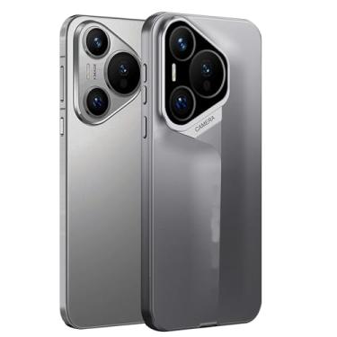 Imagem de HAO RIYLN Capa fosca para Huawei Pura 70 Ultra/70 Pro/70 Pro+/70, capa de telefone leve à prova de choque com proteção de lente capa de bolso, cinza, 70 Pro+
