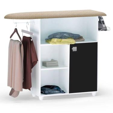 Imagem de Tábua De Passar Roupa Com Balcão Vitória Branco-preto 107 Cm - Pallazio