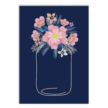 Imagem de Placa Decorativa Minimalista Pote De Flores Decoração Quarto Sala