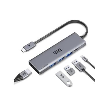 Imagem de Estação de ancoragem USB GIQ USB C HUB Adaptador USB C para HDMI, estação de ancoragem para laptop, monitor duplo, extensor divisor HDMI compatível com MacBook M1 M2 USB Dock