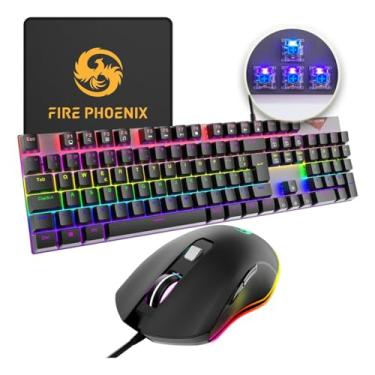 Imagem de Kit Teclado + Mouse Gamer 3200 Dpi Mecânico Led Rgb Switch Blue Com Mouse Pad Abnt2 Be-k2 Preto
