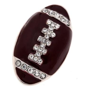 Imagem de Joia personalizada de futebol com pingente de gengibre, botão de bola esportiva de 18 mm, cabe em colares, pulseiras, chaveiros personalizados (esmalte, strass)