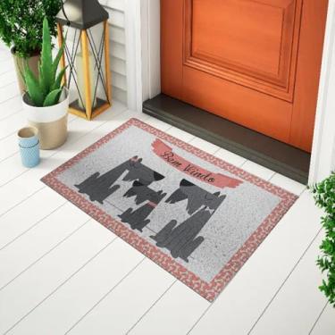 Imagem de Tapete Capacho Decorativo Para Porta Tapete Divertido Estampado Frase - Bem Vindo Familia De Cães Ca1757