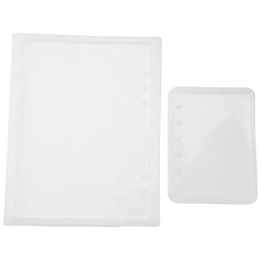 Imagem de Molde de Silicone Molde de Silicone Molde de Silicone Em Formato de Caderno A5 + A7 Conjunto de 2 Capas de Bloco de Notas DIY Resina Cortador de Molde de Livro DIY Feito à Mão