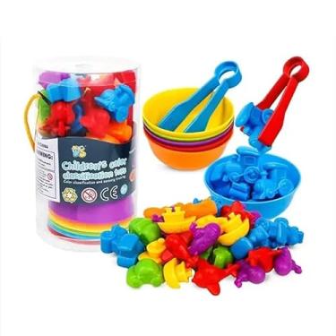 Imagem de Brinquedo Montessori Educativo Animais De Silicone Classificação Das Cores | Montessori Conjunto De Contagem Animal Brinquedo Colorido Educacional Criativo (Transporte)