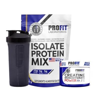 Imagem de Kit Whey Isolate Protein Mix 900g + Creatina Power 150g + Coqueteleira - Profit Labs (Refil 900g, Chocolate)