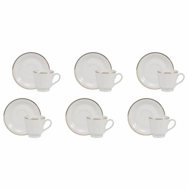 Imagem de Conjunto de Xícara de Café com Pires 06 Peças Itamaraty Ouro Schmidt
