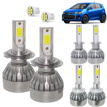 Imagem de Kit Super Led Sonic Farol Baixo H7 + Alto H1 + Milha H27 20000 Lumens 