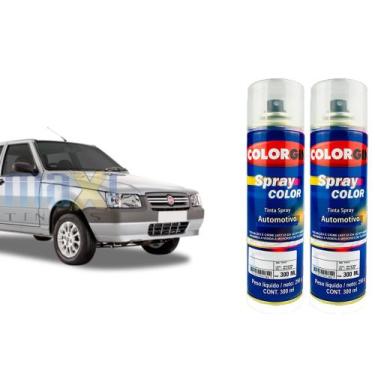 Imagem de Spray automotivo cinza steel fiat + spray verniz 300ml - Sherwin Willi