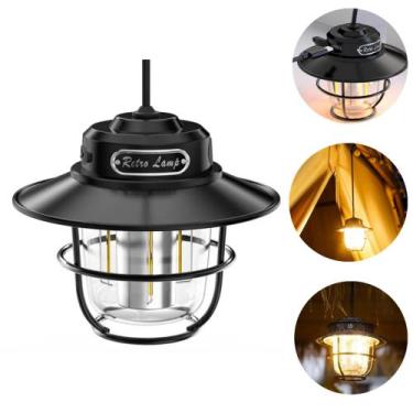 Imagem de Lampião Led Luminária Retro Recarregável Usb Bateria 7 Horas - DoceL@r