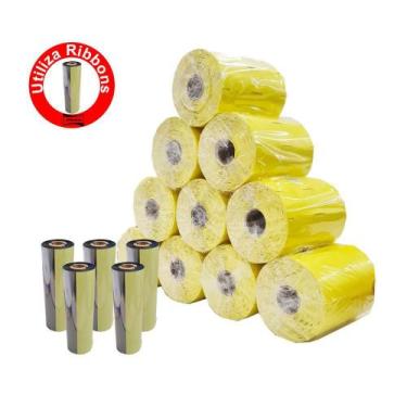Imagem de Kit 10 Rolos Etiqueta Gondola Amarela 10Cm X 3Cm + 5 Ribbons - Etiquet