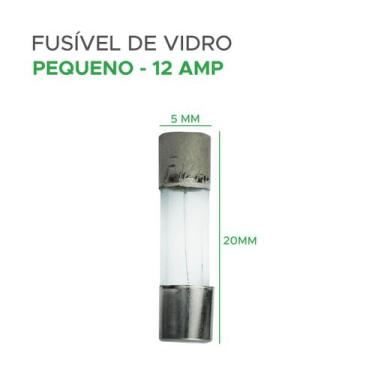 Imagem de 100x Fusível De Vidro 5x20 Pequeno Kit Com 100 Peças 12amp - GREEN, 04