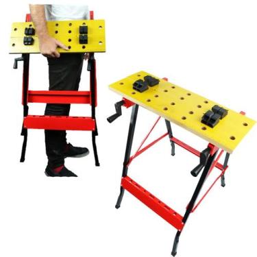 Imagem de Mesa de Trabalho Bancada Ferramentas Dobrável Multiuso Marceneiro  - s